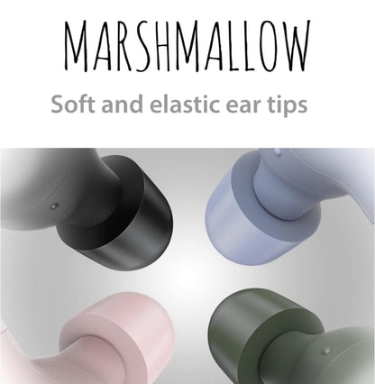 JVC Marshmallow Ware Draadlose Bluetooth 5.3 Oorfone – 28H Battery, Traagskuim Oorstukke vir Heeldaggemak, IPX4 Waterbestand, Mik, Kompakte Houer, vir iPhone & Android