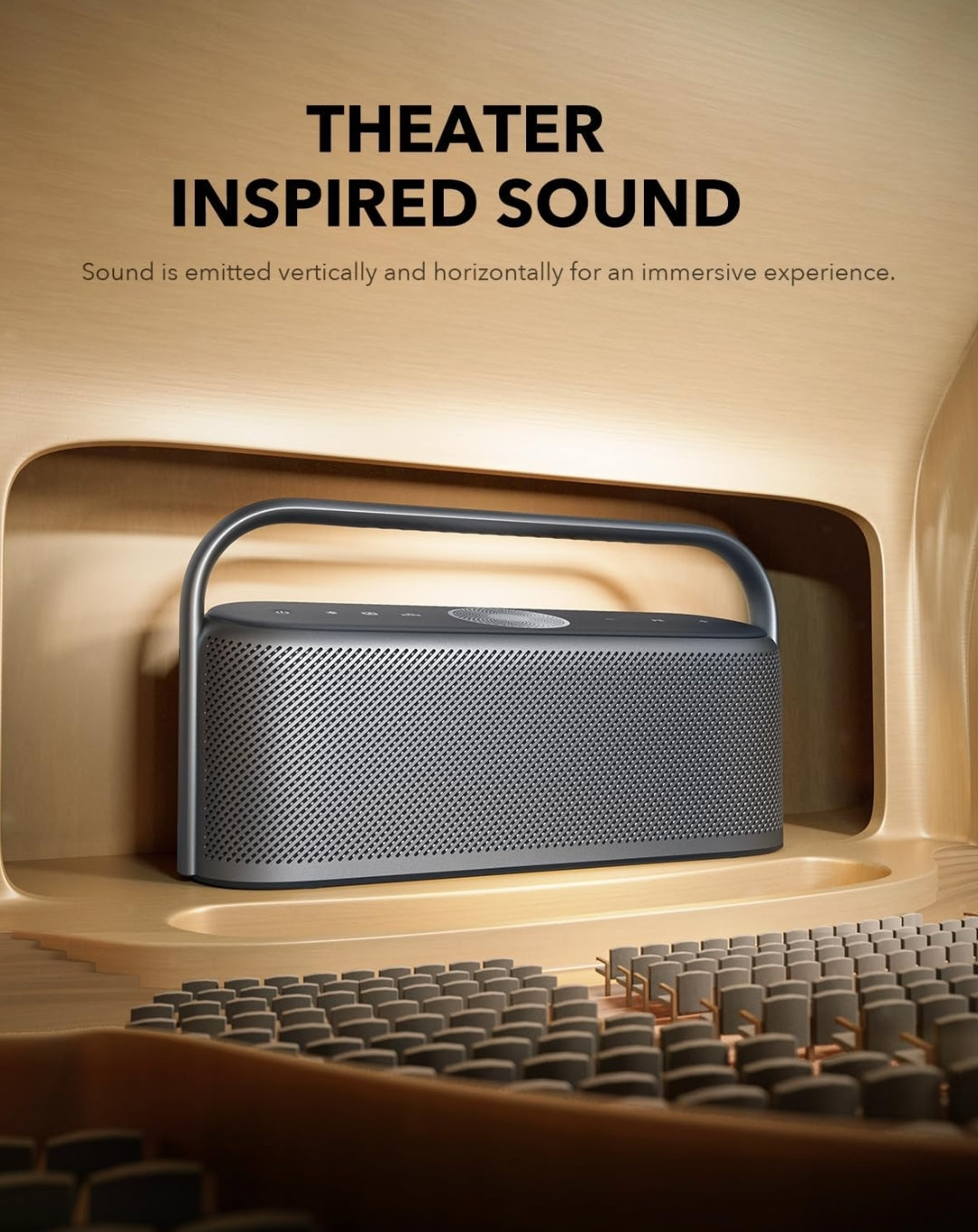 Soundcore Motion X600 Portable Bluetooth Speaker, Hi-Res Spatial Audio with Wireless 50W Sound, IPX7 Waterproof, Pro EQ, AUX-in, Portable Speaker for Home, Office, Backyard and Bathroom Use