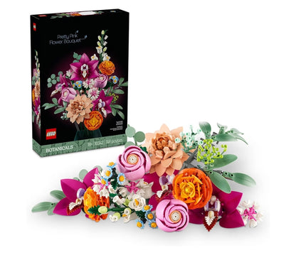 LEGO Botanicals Pretty Pink Flower Bouquet Building Set for Adults - Artificial Flowers for Decor