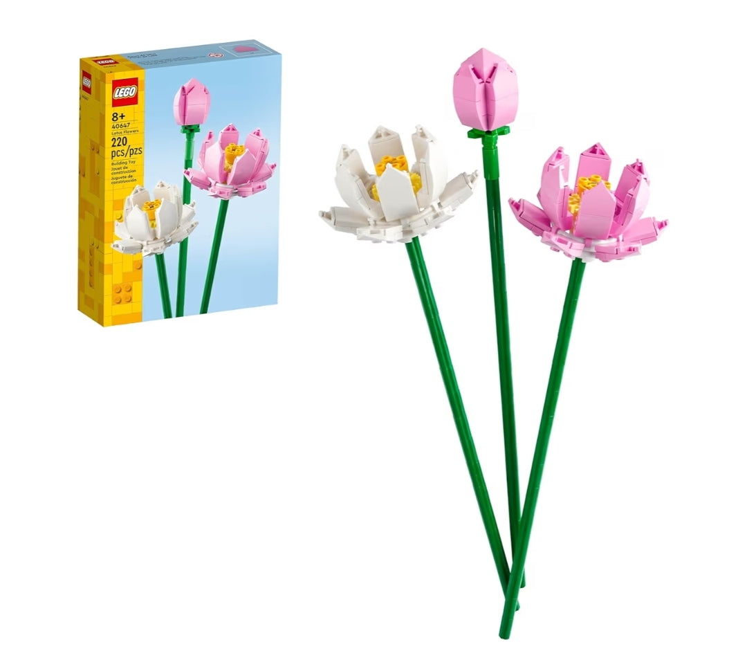 LEGO Lotusblom - Bou-speelding vir Kinders, Meisies & Seuns, Kunsmatige Lotusblomme vir Versiering & Uitstalling