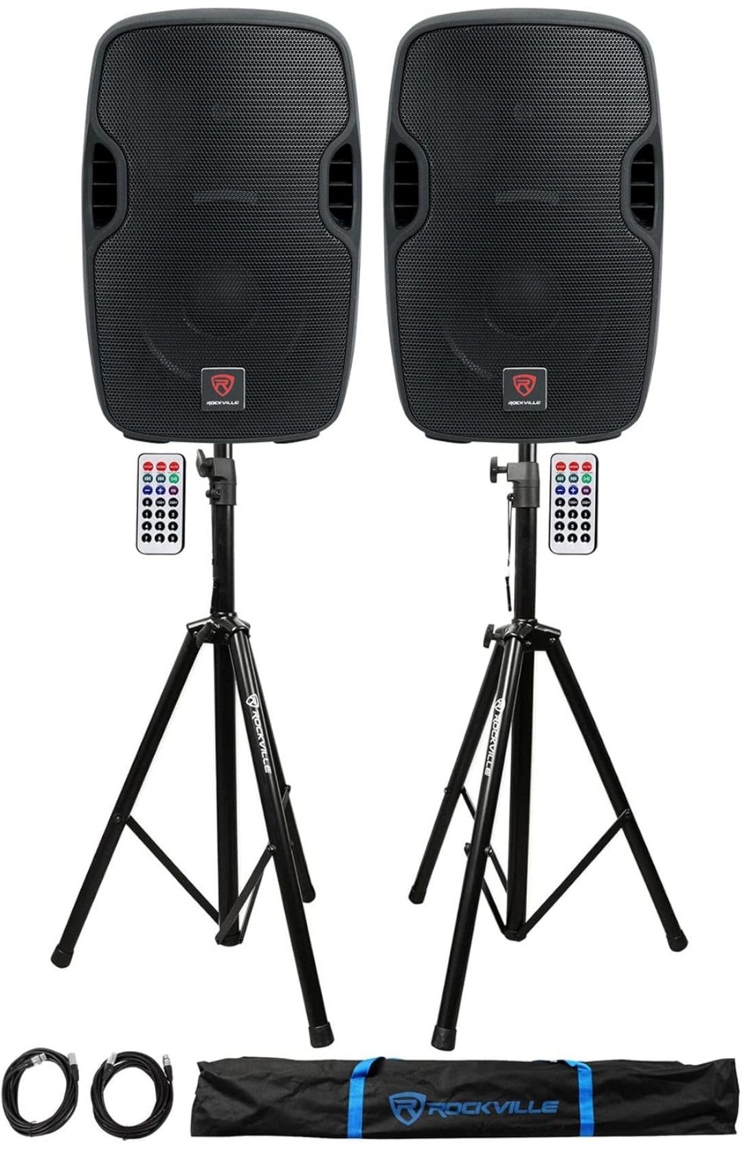 Rockville 2 BPA10 10" Powered 400W DJ PA Speakers w/Bluetooth Package