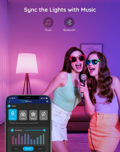 Govee Smart Light Bulbs, Color Changing Light Bulb, Works with Alexa and Google Assistant, 16 Million Colors RGBWW, WiFi & Bluetooth LED Light Bulbs, Music Sync, A19, 800 Lumens, 1 Pack