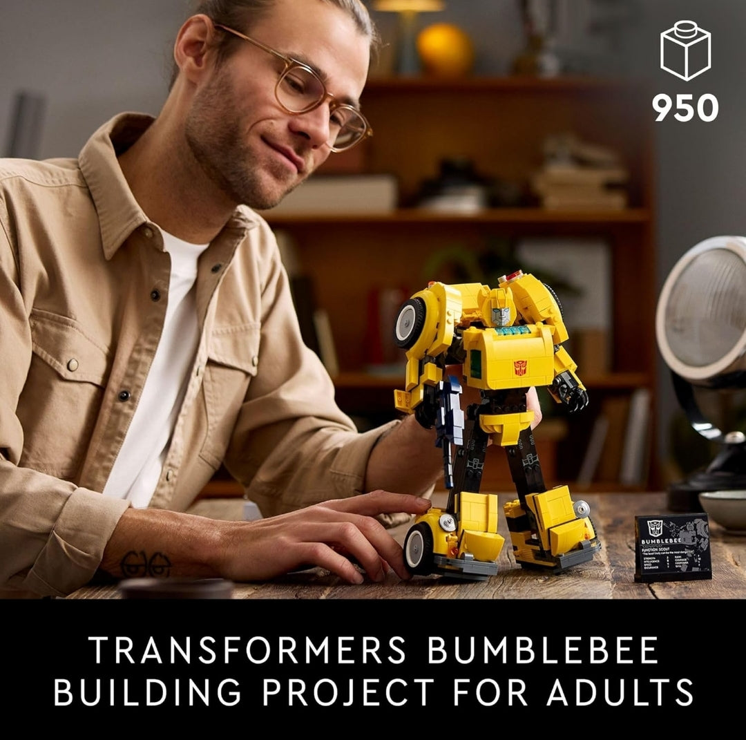 LEGO Icons Transformers Bumblebee Action Figure, Collectible Robot Gift Converts to Vehicle Mode -10338