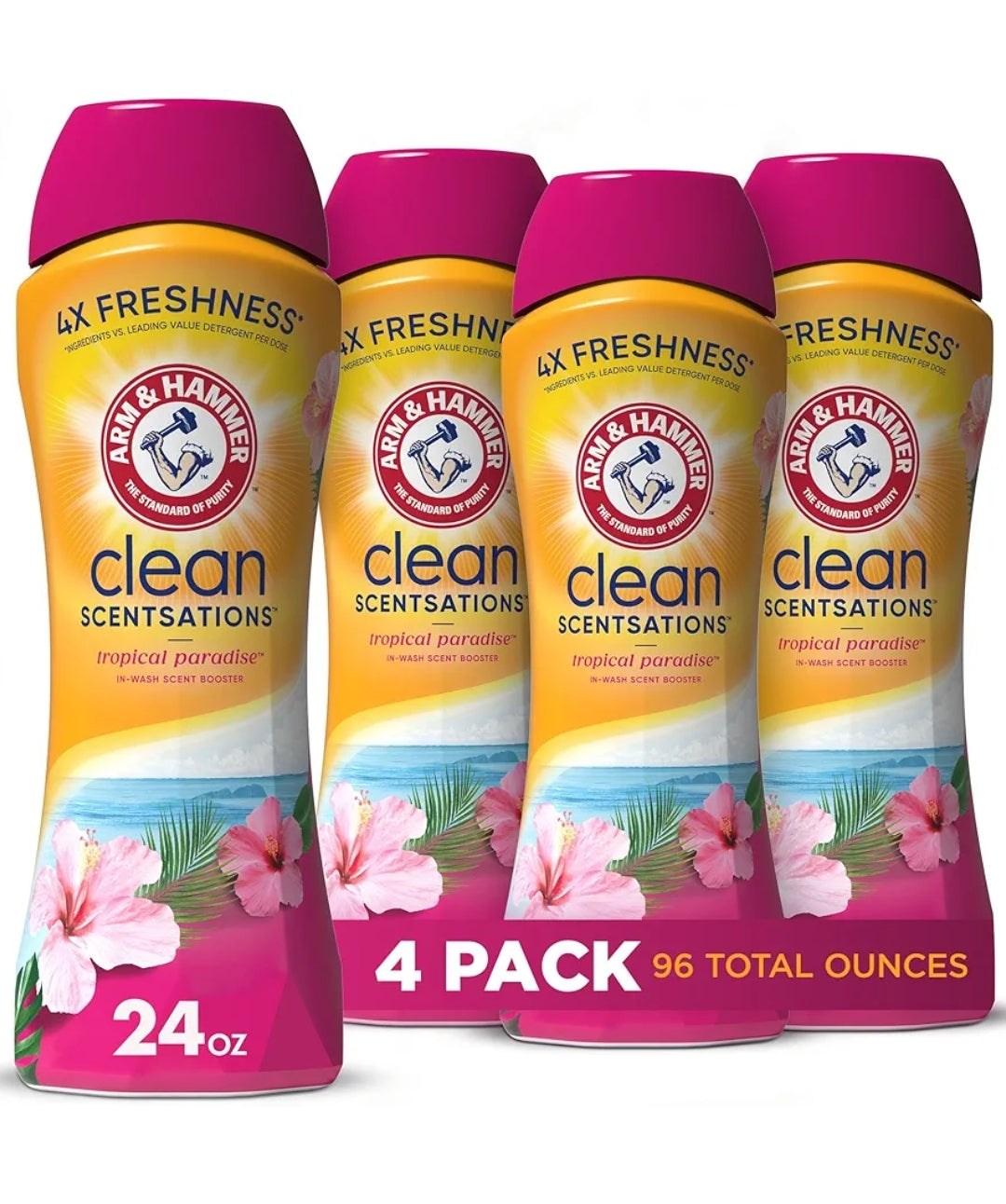 Arm & Hammer In-Wash Scent Booster - Tropical Paradise (24 oz) Pack of 4