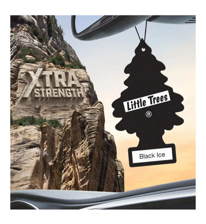 LITTLE TREES Kar Lugverfrisser Xtra Sterkte Langdurige Geur Ekstra Hupstoot - Black Ice (24)