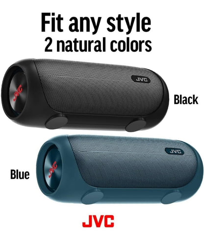 JVC Verligte Draagbare Koordlose Luidspreker met 30W maks. uitset, Dinamiese Klank, Bluetooth 5.0, TWS-vermoë, USB-C, AUX-ingang, tot 6-uur Batterylewe - SPPA7BTB (Swart)