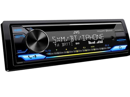 JVC KD-TD91BTS Bluetooth-motorstereontvanger met USB-poort – 2-reël LCD-skerm, AM/FM-radio – CD- en MP3-speler – Amazon Alexa-geaktiveer – Enkel-DIN – 13-band EQ (Swart)