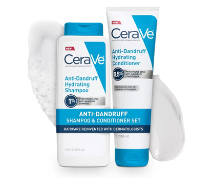 CeraVe Hydrating Anti-Roos Sjampoe en Opknapperstel, Pirition-sink Roosbehandeling met Seramiede, Hialuroonsuur en Niasienamied