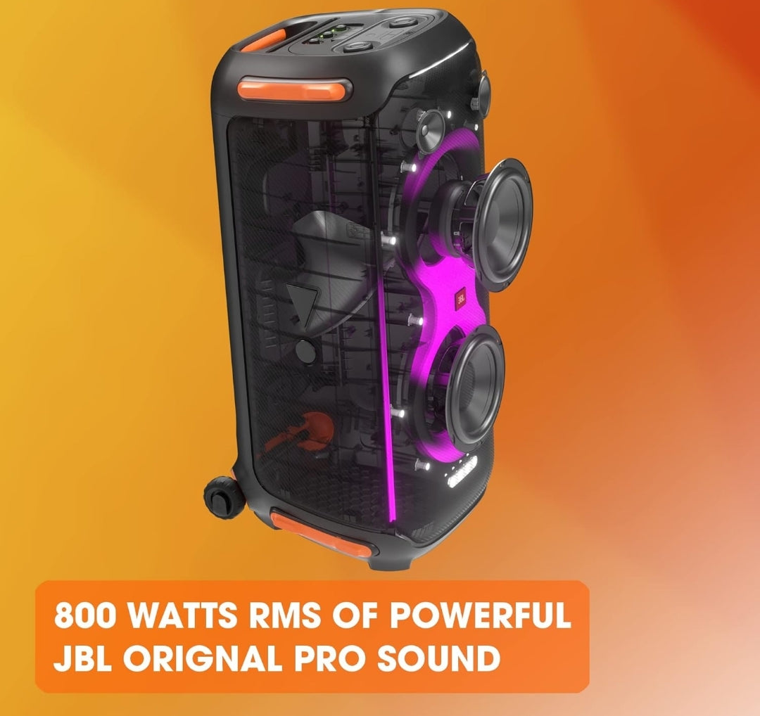 JBL PartyBox 710 -Party Speaker with Powerful Sound, Built-in Lights IPX4 Splash Proof -BLACK