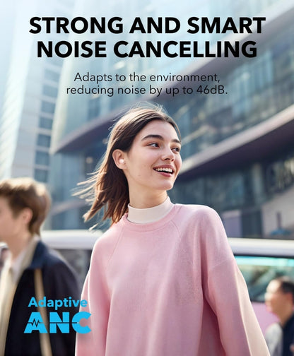 Soundcore A30i by Anker, Smart Noise Cancelling Earbuds, Lipstick-Shaped Stylish Design, Tiny, Lightweight Comfort, Clear Sound, IP54, 15H Playtime in ANC Mode, Wireless Earbuds, Bluetooth 5.4