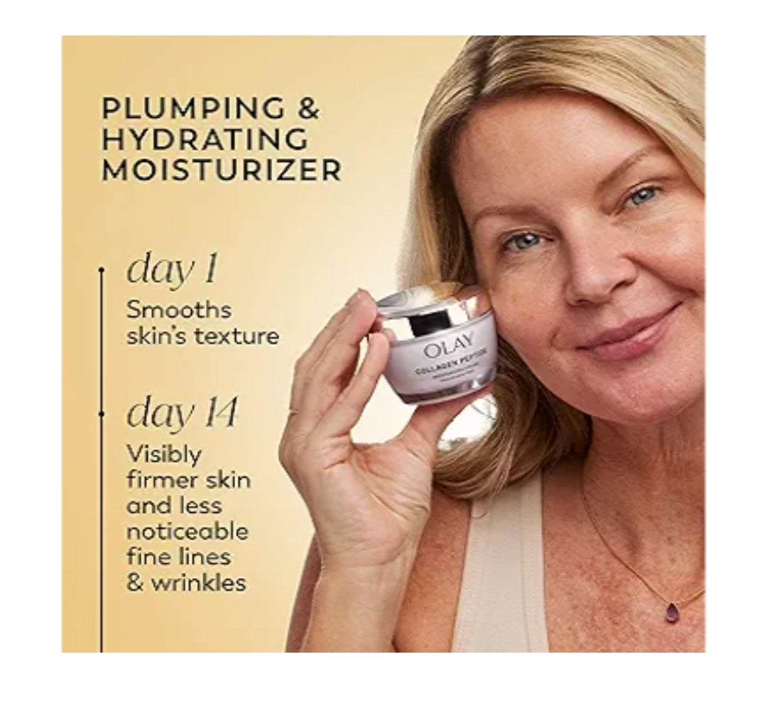 Olay Kollageen Peptied Gesigbevogtiger, Verstevigende Room Hidrerende Voller Velversorging - Niasinamied (1.7 Oz)