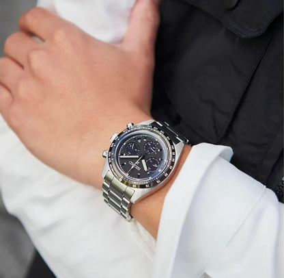 SEIKO Prospex Speedtimer Solar Chronograph Swart Horlosie vir Mans SSC819