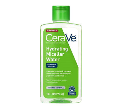 CeraVe Micellêre Water, Hidrerende Gesigsreiniger & Ooggrimeringverwyderaar met Niasinamied, Seramiede & Gliserien, Geurvry (10 Oz)