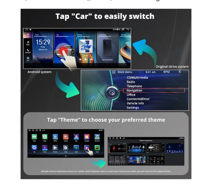 12.3" 6G+128G Android-hoofeenheid versoenbaar met BMW X5-reeks E70 2010-2013 CIC-stelsel, 4G LTE, draadlose CarPlay & Android Auto, DSP・32-band EQ, SCVC, GPS-opsporing