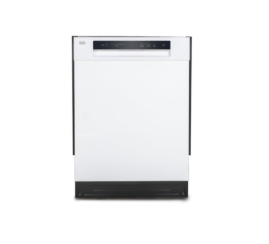 BLACK+DECKER 24" Ingeboude Skottelgoedwasser, 12-Plek Instelling Kapasiteit met Vlekvrye Staal Bad, Skottelgoedwasser met 5 Wasprogramme en Slim Wasiklus, ENERGY STAR Gesertifiseer, BDW100MW, Wit