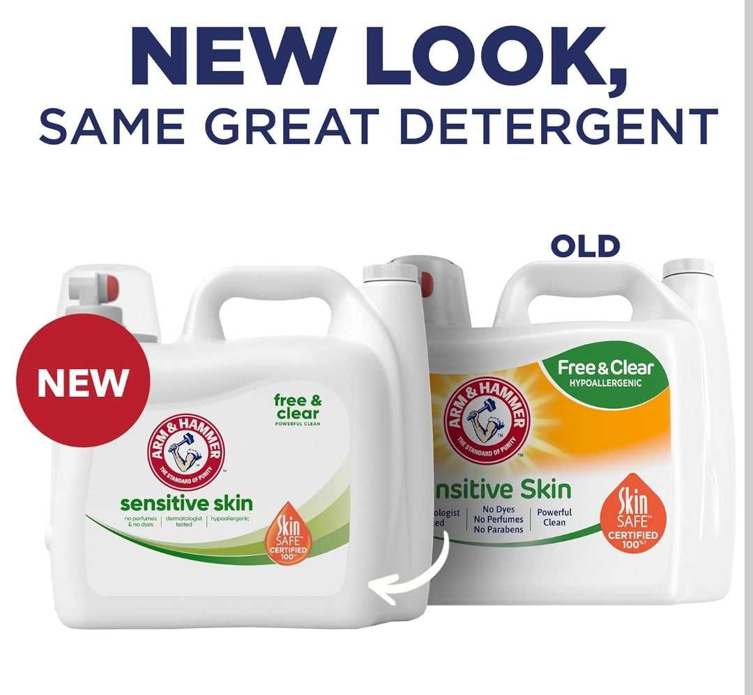 ARM & HAMMER Sensitive Skin Free Clear, 140 Loads Liquid Laundry Detergent (140 Fl oz)