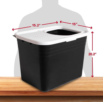 Arm & Hammer Premium Top Entry Litter Box with Filter to Clean Paws and Microban
