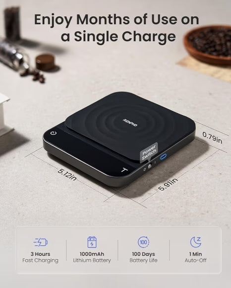 Smart Coffee Scale with Timer and Smart Scale for Body Weight