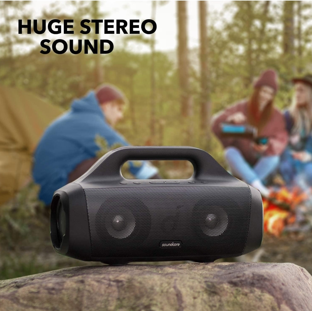 Soundcore Anker Motion Boom Waterproof Bluetooth Speaker with Titanium Drivers, BassUp Technology, IPX7, 24H Playtime, App, Built-in Handle, Outdoor Speaker for Camping, Pool, Beach, Backyard
