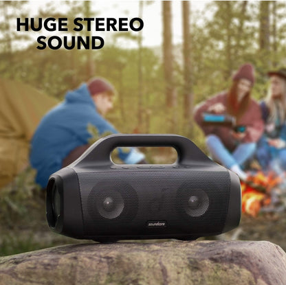 Soundcore Anker Motion Boom Waterproof Bluetooth Speaker with Titanium Drivers, BassUp Technology, IPX7, 24H Playtime, App, Built-in Handle, Outdoor Speaker for Camping, Pool, Beach, Backyard