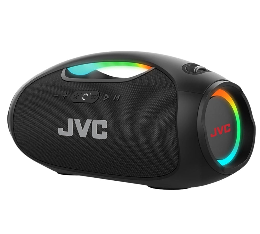 JVC Draagbare Draadlose Bluetooth-luidspreker - 120W met Dubbele Laefrekwensie-luidspreker Diep Bas, RGB-beligting, Binne/Buite Boombox, Bluetooth 5.3, IPX6 Waterbestand, USB-C, 11-uur Speeltyd, 2 Klankmodusse - SP-PA15BT