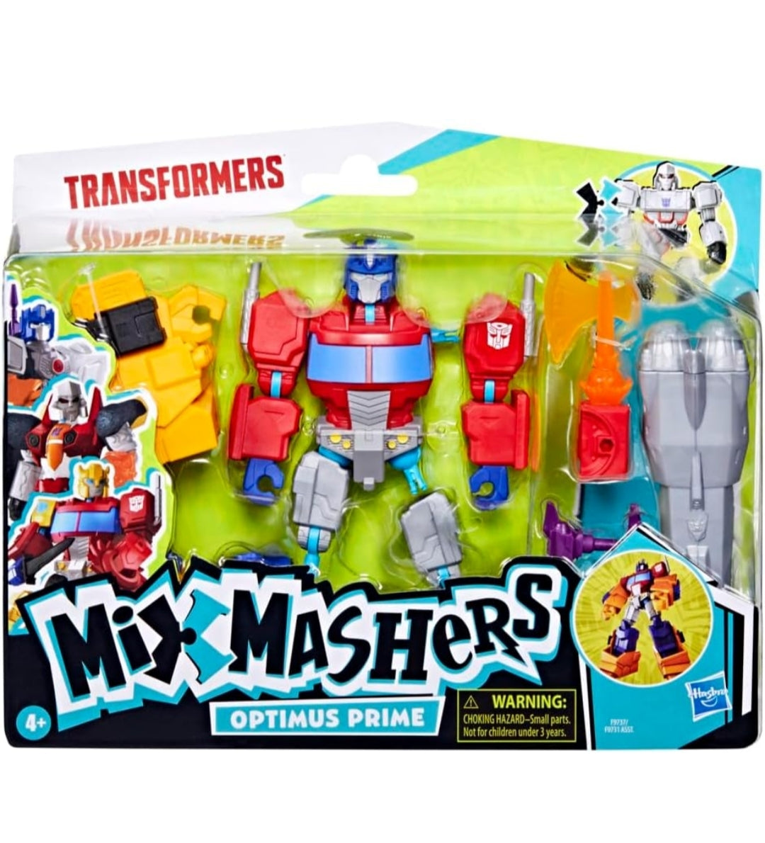 Transformers MixMashers Optimus Prime Custom Mix-and-Match Deluxe Action Figure & Accessories, 5-Inch (12 cm) Robot Toys for Kids, Ages 4+