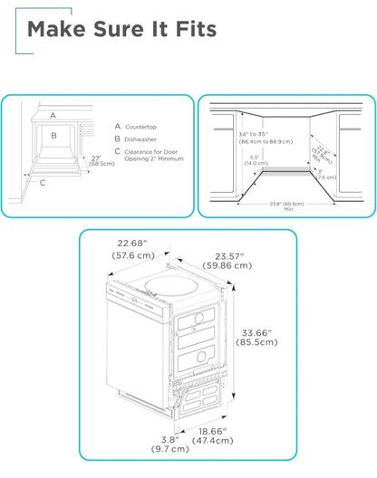 BLACK+DECKER 24" Ingeboude Skottelgoedwasser, 12-Plekkie Plaatkapasiteit met Vlekvrye Staalbad, Skottelgoedwasser met 5 Wasprogramme en Slim Wasiklus, ENERGY STAR-gesertifiseer, BDW100MB, Swart