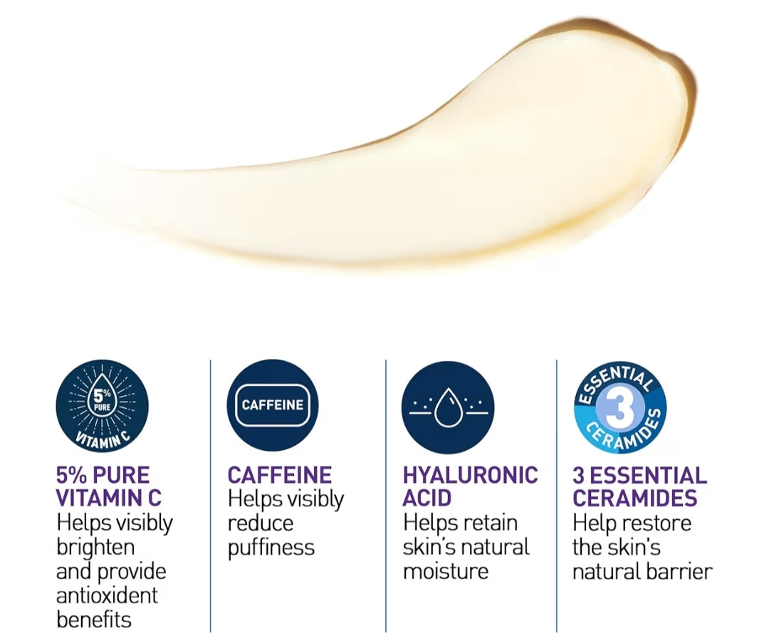 CeraVe Skin Renewing Vitamien C Oogroom, Vitamien C, Hialuroonsuur, Seramiede & Geurvry - (0.5 Fl. Oz)