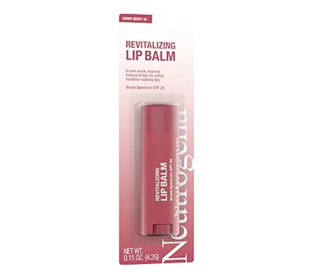 Neutrogena Revitalizing Tinted Lip Balm Broad Spectrum SPF 20 Moisturizing Lip Balm with a Sheer Tint for Softer Sheer Sunny Berry 30, (.15 oz)