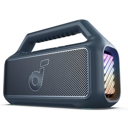 Soundcore Boom 2 By Anker, Outdoor Speaker, 80W, Subwoofer, BassUp 2.0, 24H Playtime, IPX7 Waterproof, Floatable, RGB Lights, USB-C, Custom EQ, Bluetooth 5.3, Portable for Camping, Beach, and Backyard