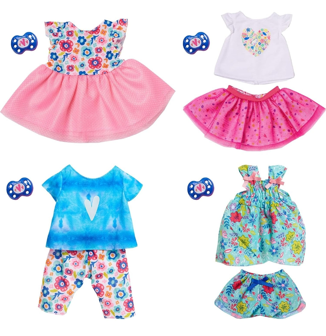 Baby Alive Single Outfit Set for Baby Dolls (Doll Sold Separately), Teal and Floral Print Blouse and Play Pacifier, Kids Toys for Ages 3 Up by Just Play