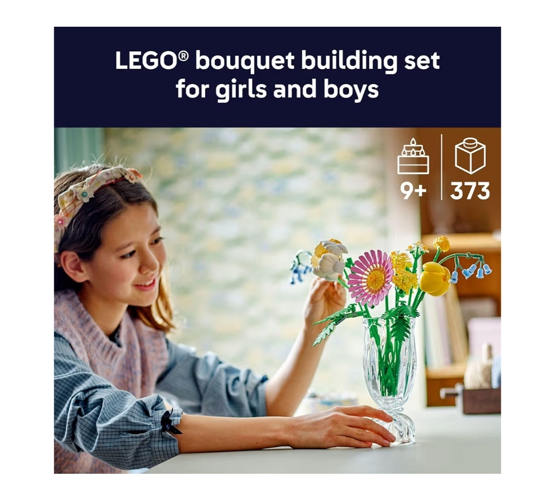 LEGO Botanicals Klein Sonniger Ruiker Blomstel DIY Blommerangskikking - Valse Blouklokkies, Tulp, Madeliefie, en Meer