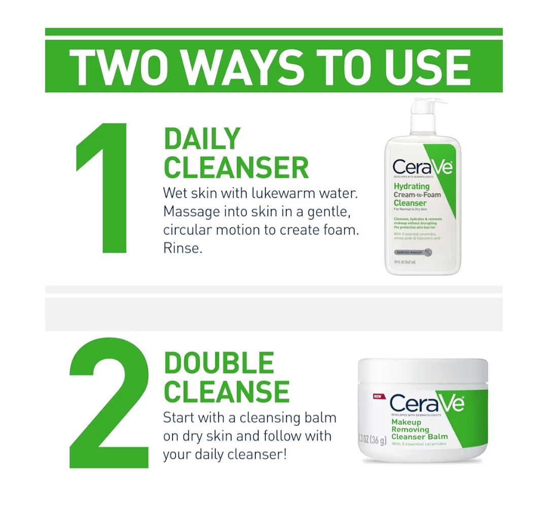 CeraVe Hydrating Foaming Oil Cleanser, Bevogtigende Olie-reiniger vir Gesig & Liggaam, Squalane-olie + Hialuroonsuur + Sereamiede - 19 oz