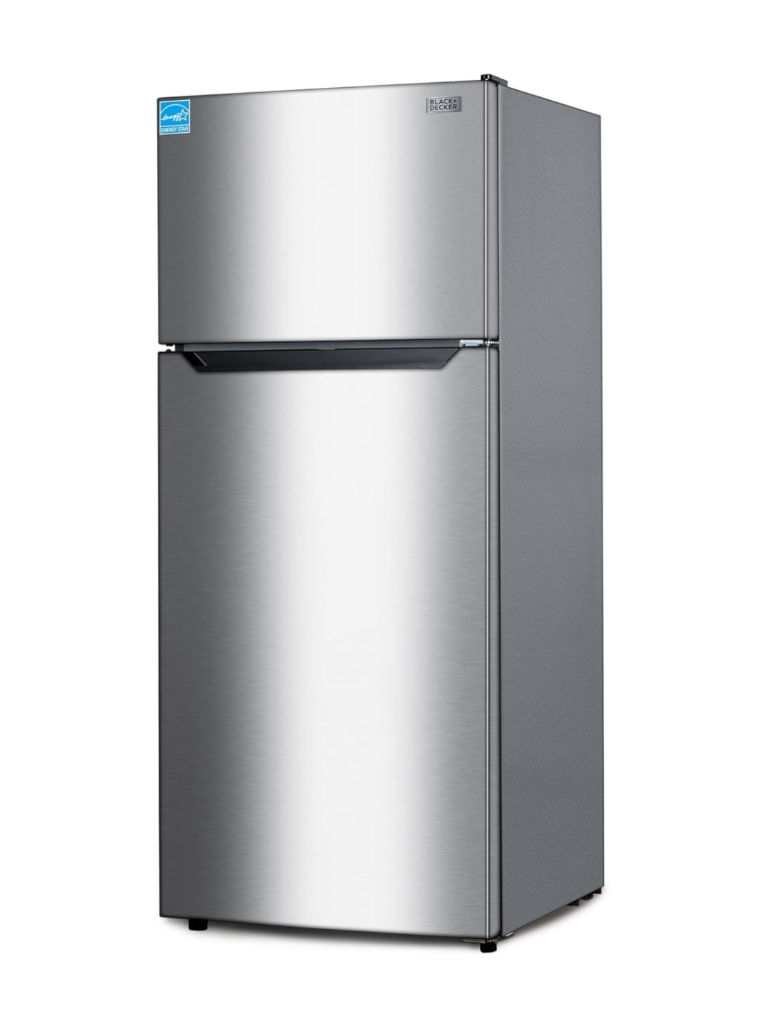BLACK+DEDECKER 14.6 Kub. Vt. Bo-op Yskas met Vleiskas, 2-Deur Yskas met Bo-Vleiskas en Verstelbare Temperatuurbeheer, ENERGY STAR, BR1460HS, Roesvrye Staal Voorkoms