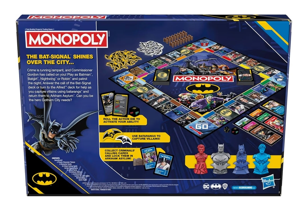 Monopoly Batman Edition Board Game - Strategy Games for Kids and Adults