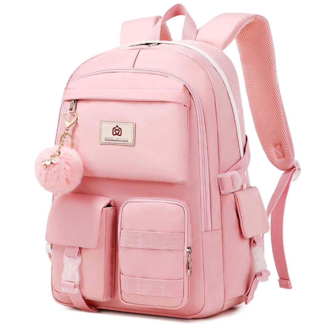 Backpack for Girls Laptop Backpacks 15.6 Inch College Cute Bookbag Anti Theft Primary Elementary School Bag Casual Daypack for Students Teens Girl Women (Pink)