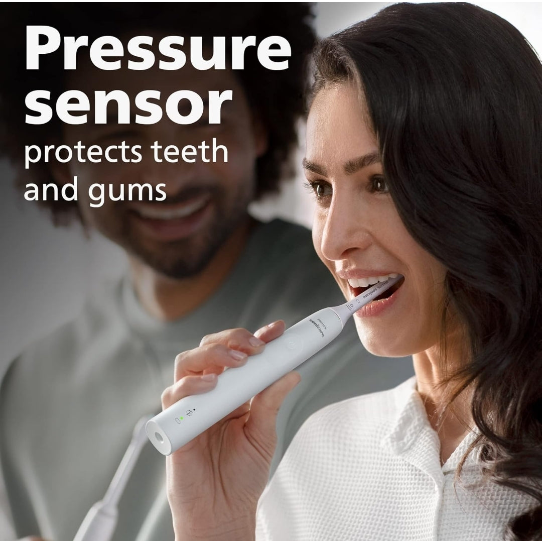 Philips Sonicare 4100 Herlaaibare Elektriese Tandeborsel, met Druksensor, 2 Intensiteitinstellings- Wit (Model HX3681/23)