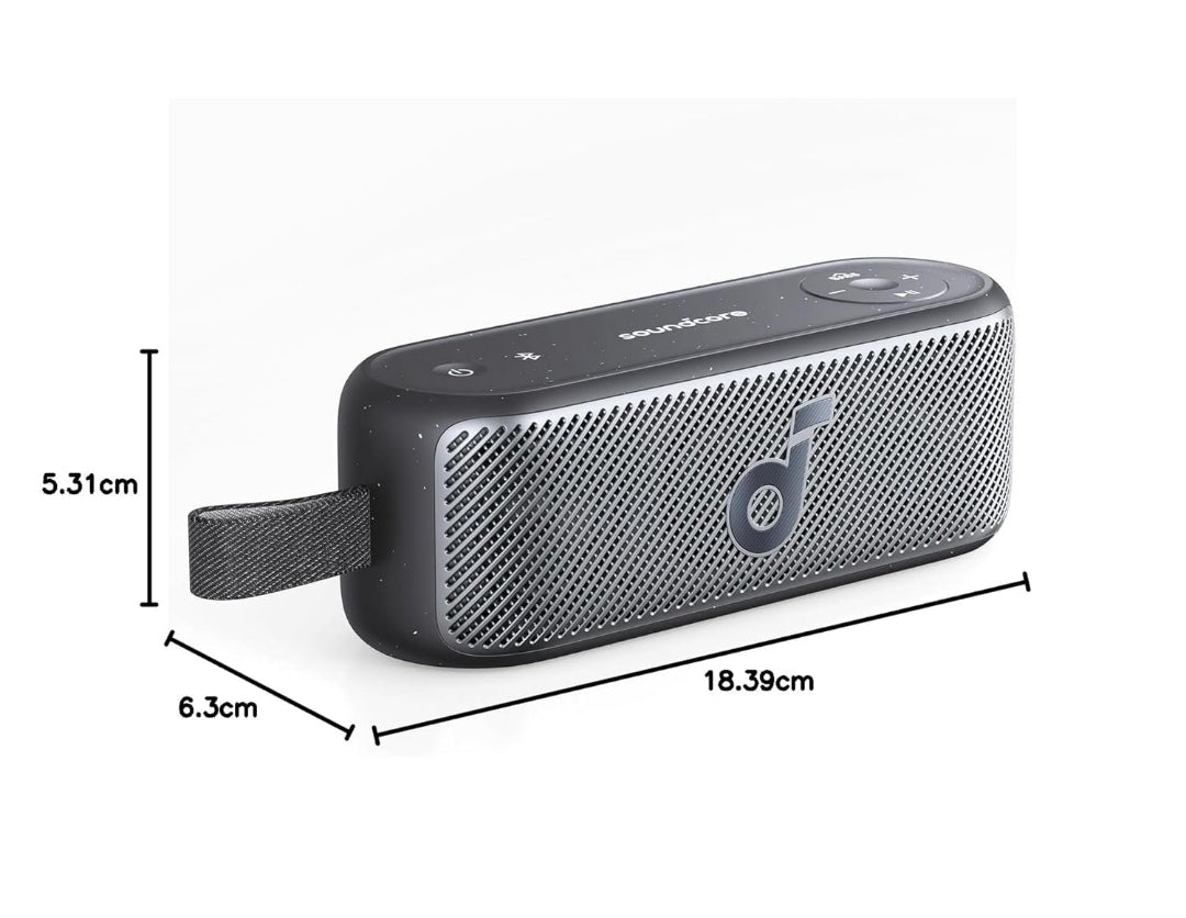 Soundcore Motion 100 Portable Speaker, Bluetooth Speaker with Wireless Hi-Res, 2 Full Range Drivers for Stereo Sound, Ultra-Portable Design for Outdoor Use, Customizable EQ, Punchy Bass, and IPX7