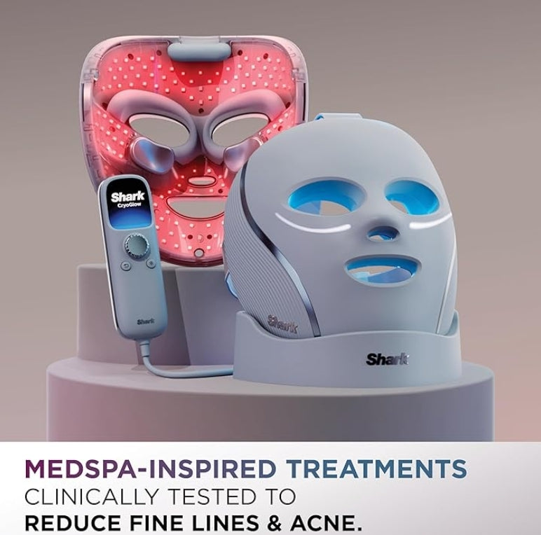 Shark CryoGlow LED Therapy Mask & Under-Eye Cooling Remote - Lilac Chill Edition