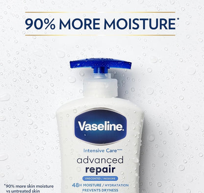 Vaseline Intensive Care Body Lotion Advanced Repair Unscented for Dry Skin Lotion Made with Ultra-Hydrating Lipids and Vaseline Jelly That Repairs Extremely Dry Skin 20.3 oz