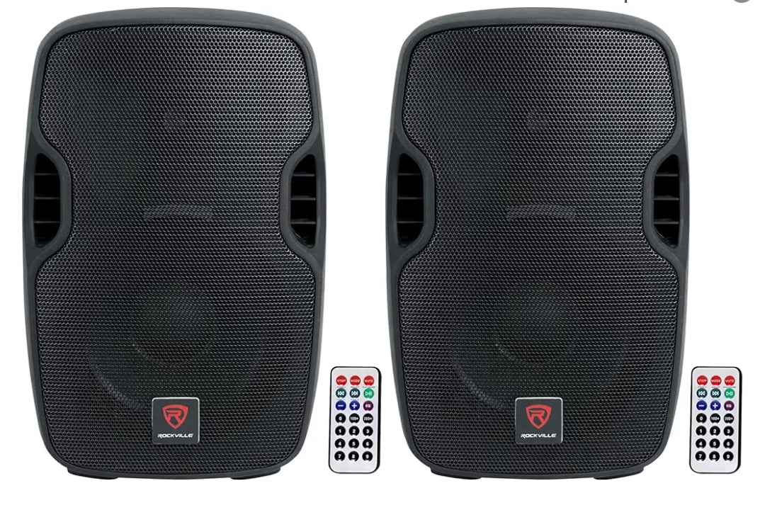 Rockville (2) BPA10 10" Professional Powered 400 Watt DJ PA Speakers w/Bluetooth