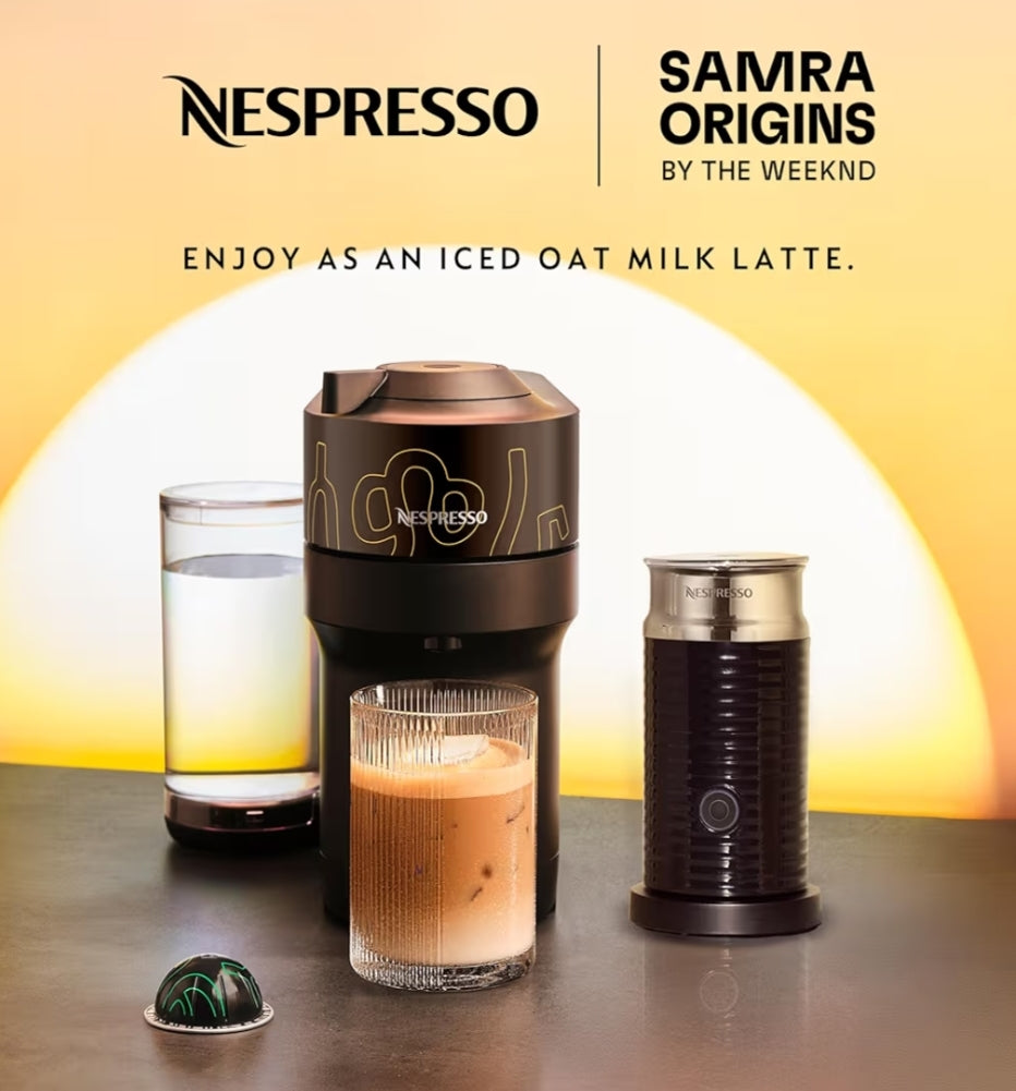 Nespresso Vertuo Pop+-koffie- en espressomasjien deur De'Longhi, Aeroccino3-melkskuimer, dubbele espresso, ligte brand – 20 Kapsules