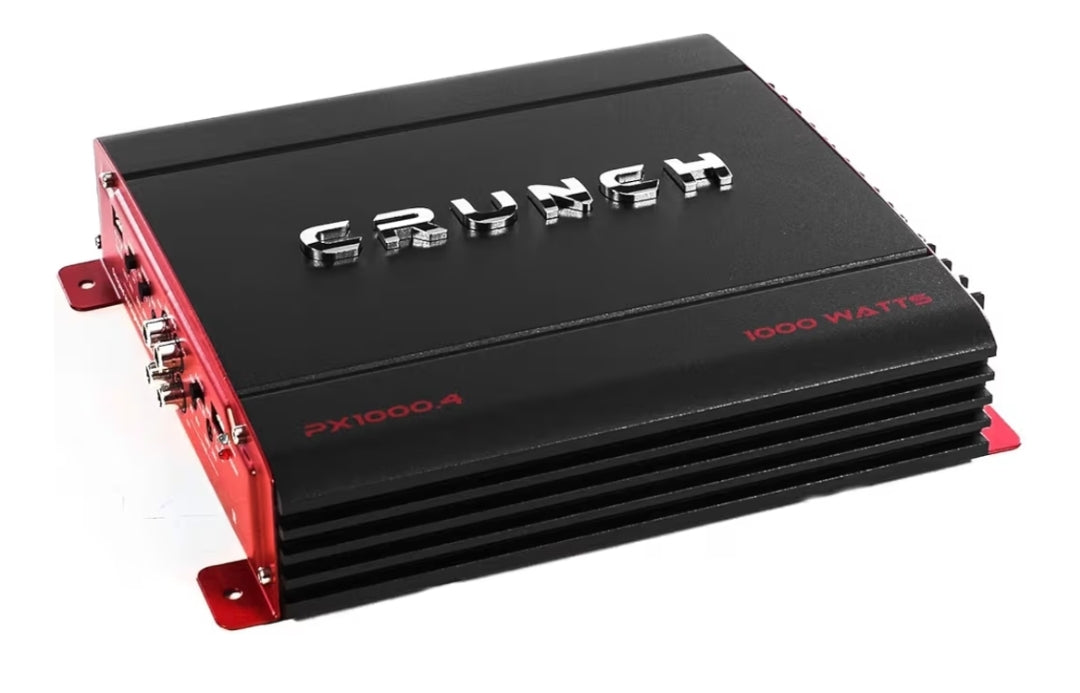 Crunch PX 1000.4 4 Kanaal 1000 Watt Klas A B Kragversterker, Liggewig - Swart