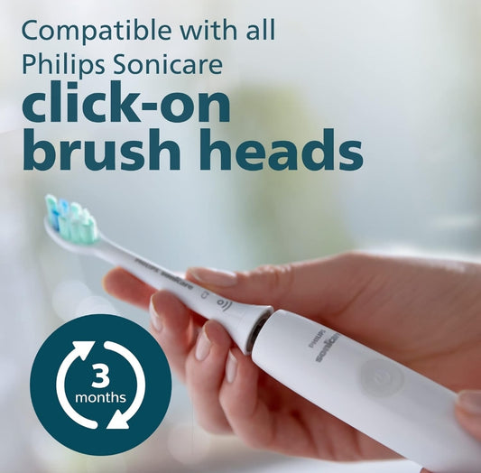 Philips Sonicare 4100 Herlaaibare Elektriese Tandeborsel, met Druksensor, 2 Intensiteitinstellings- Wit (Model HX3681/23)