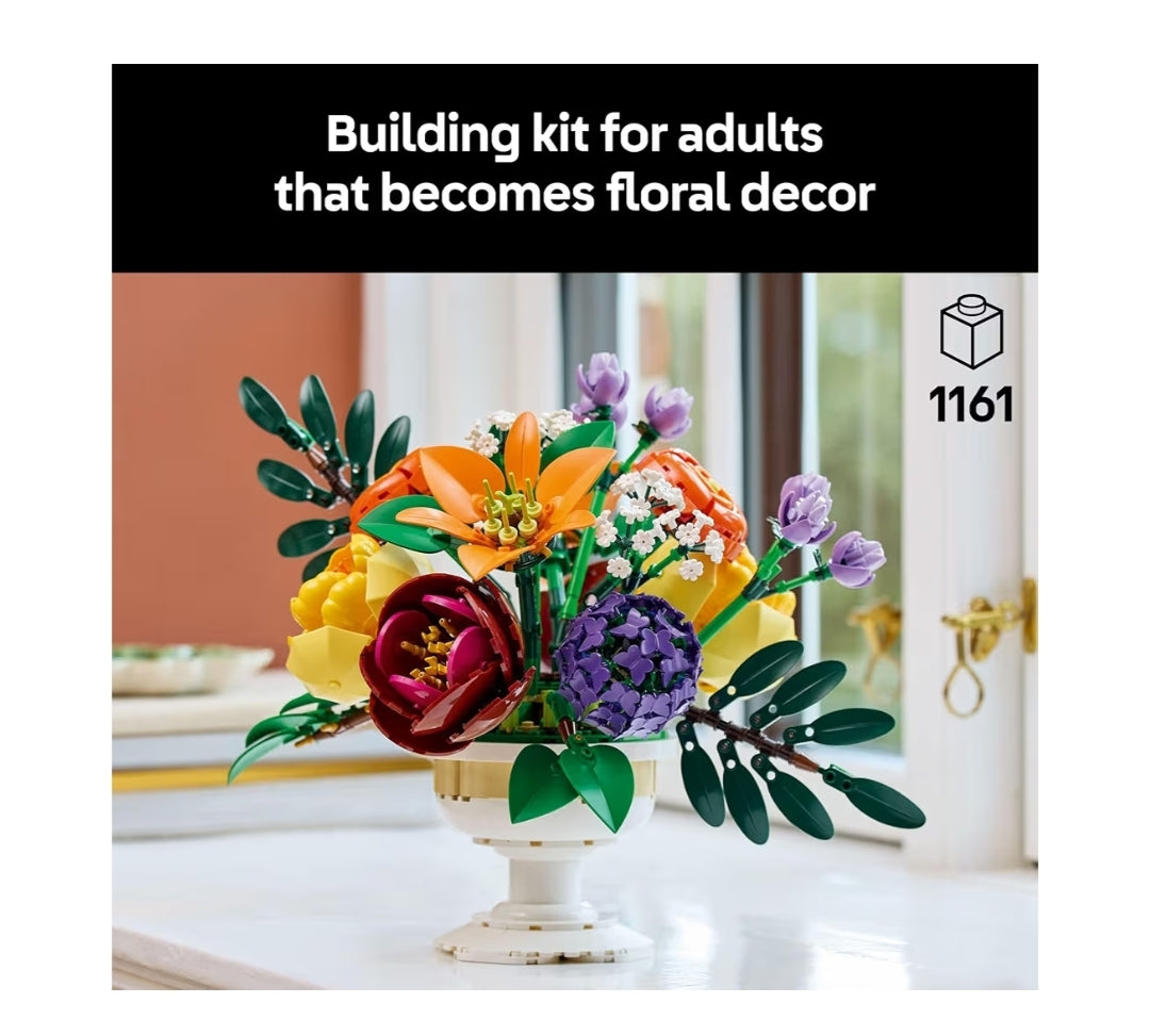 LEGO Botanicals Blommerangskikking Kunsmatige Blomme Boupakket Dekor vir Tafeluitstalling