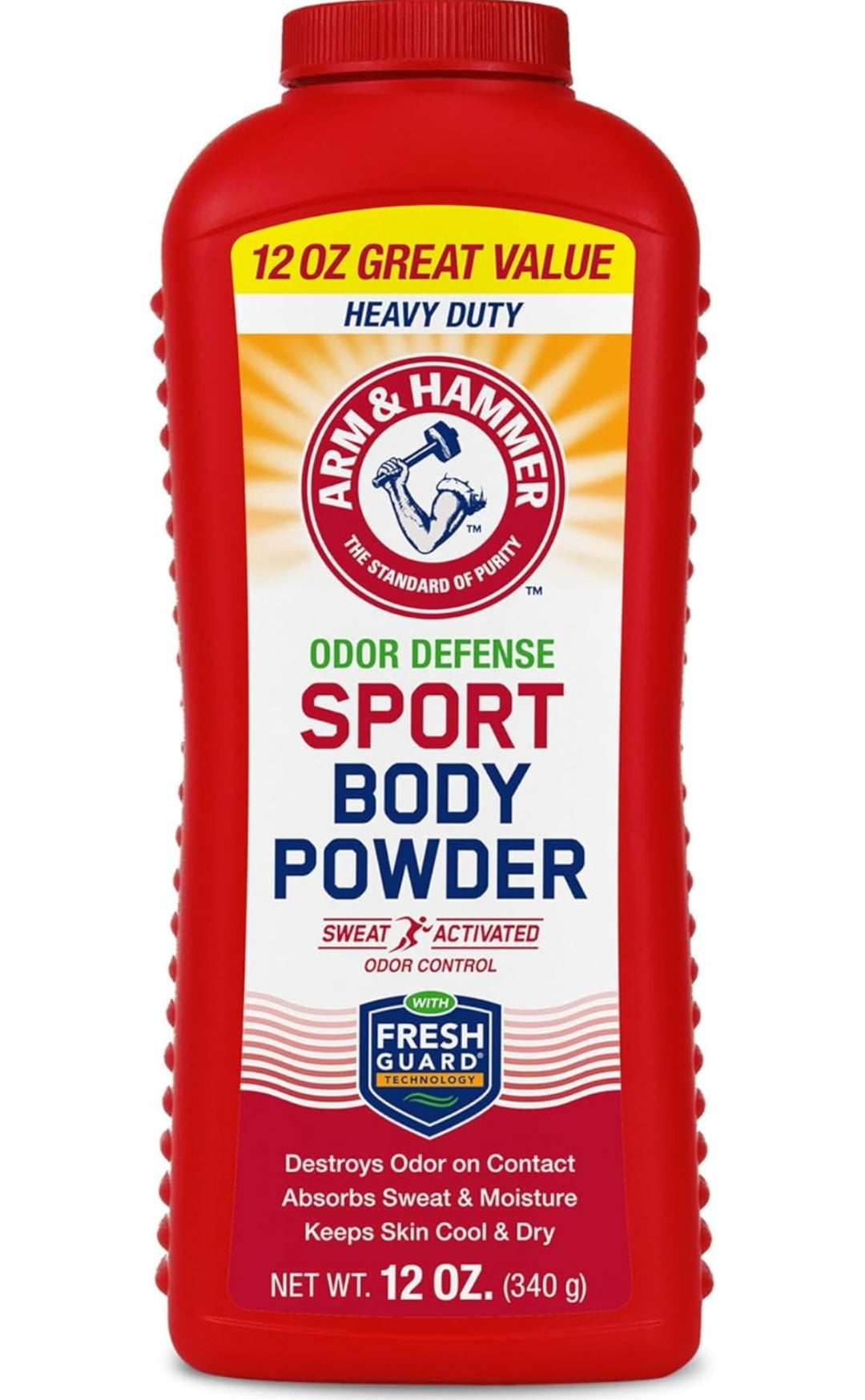 Arm & Hammer Sport Body Powder Talc Free, Aluminum Free Odor Defense w/ Baking Soda