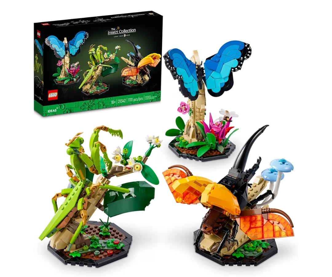 LEGO Ideas Die Insekteversameling, Natuurliefhebbers, m/ Lewensgroot Blou Morfo Skoenlapper, Herculeskewer en Chinese Bidsprinkaan - 21342