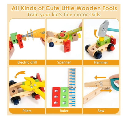 Kids Tool Set w/ Electric Drill & DIY Stickers, Toddler Tool Set for Kids Ages 3-5 Year Old Boys Girls - Construction Toys