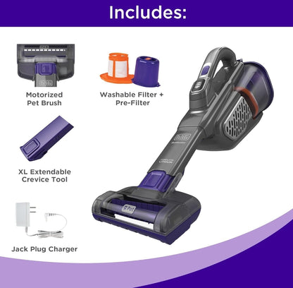 BLACK+DECKER dustbuster furbuster AdvancedClean+ Koordlose Handstofsuier vir Troeteldiere, Huis-, Troeteldier- en Motorstofsuier (HHVK515JP07)