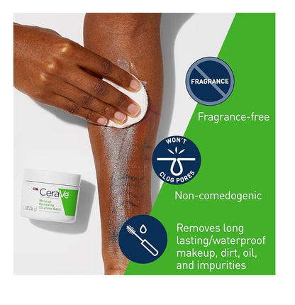 CeraVe Reinigingsbalsem-grimeringverwyderaar, Waterdigte Grimeringverwyderaar met Seramiede & Plantgebaseerde Jojoba-olie om te Voed & te Hidreer (1.3 Oz)